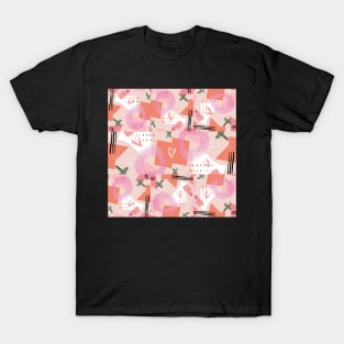 Creative Hearts of Spring Abstract Design T-Shirt